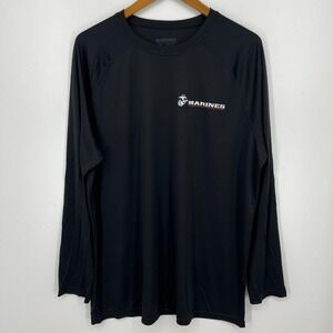 USMC Marines Long Sleeve T-Shirt Men's Size XL Black Moisture Wicking USA NWOT